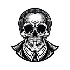 Vintage-Style Skull Illustration Vector