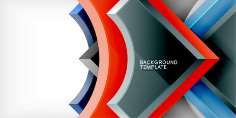 Arrow with round elements. Color geometric shapes background. Vector Illustration For Wallpaper, Banner, Background, Card, Book Illustration, landing page