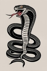 Fototapeta premium Bold Cobra Tattoo Design with Striking Scales
