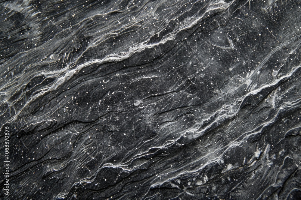 Aufkleber a close-up shot of a smooth black marble surface with subtle texture and reflections