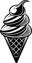Ice cream cone vector modern Illustration