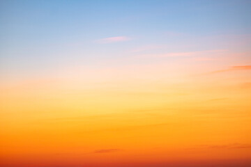 Beautiful , luxury soft gradient orange gold clouds and sunlight on the blue sky perfect for the background, take in everning,Twilight, Large size, high definition landscape photo