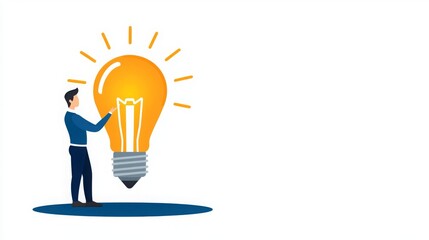 Innovative Technology Illustration with Light Bulb Concept