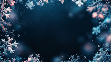 A beautiful winter sale banner illustrating shimmering snowflakes against a frosty blue background, evoking feelings of chill and festive charm. Perfect for seasonal promotions and winter-themed desig