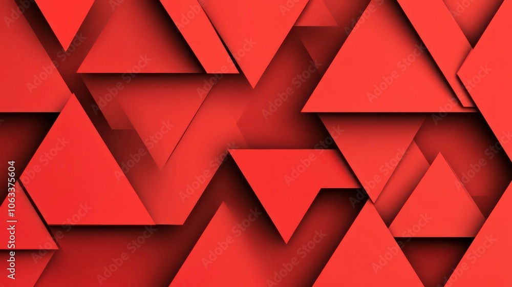 Aufkleber Abstract composition of overlapping triangles in warm tones.
