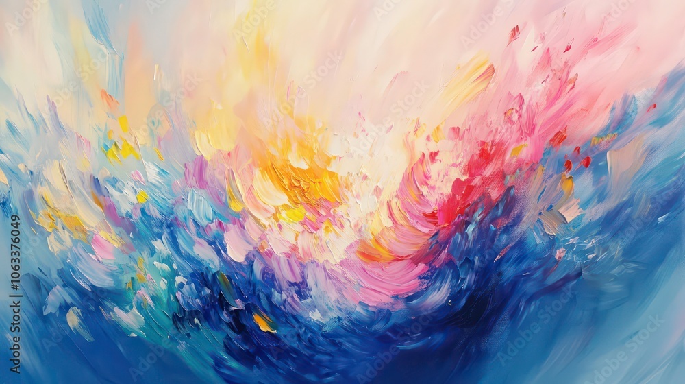 Aufkleber an abstract swirl of colors depicting movement and emotion.