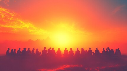 Obraz premium Mental health support group engaging in a positive discussion, sharing personal experiences in a judgment-free, comfortable environment with empty space for text