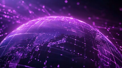 A digital globe with glowing connections, representing global networks and technology.