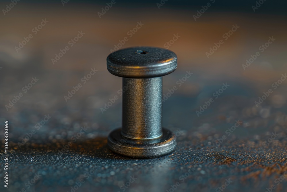 Poster A close-up view of a metal object on a table