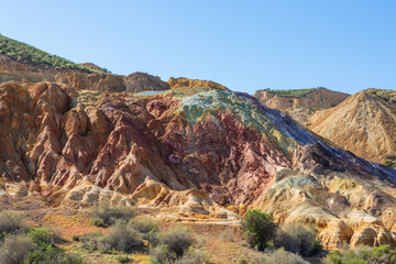 Colorful Mineral-Rich Hills in Mazarrón Abandoned Mine
