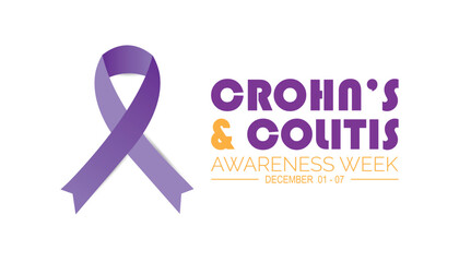 Crohn’s and Colitis Awareness Week is observed every year on December. Medical Healthcare Awareness concept. background, placard, banner template Vector illustration design.