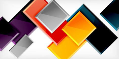 Glass toy style square shapes abstract design. Vector Illustration For Wallpaper, Banner, Background, Card, Book Illustration, landing page