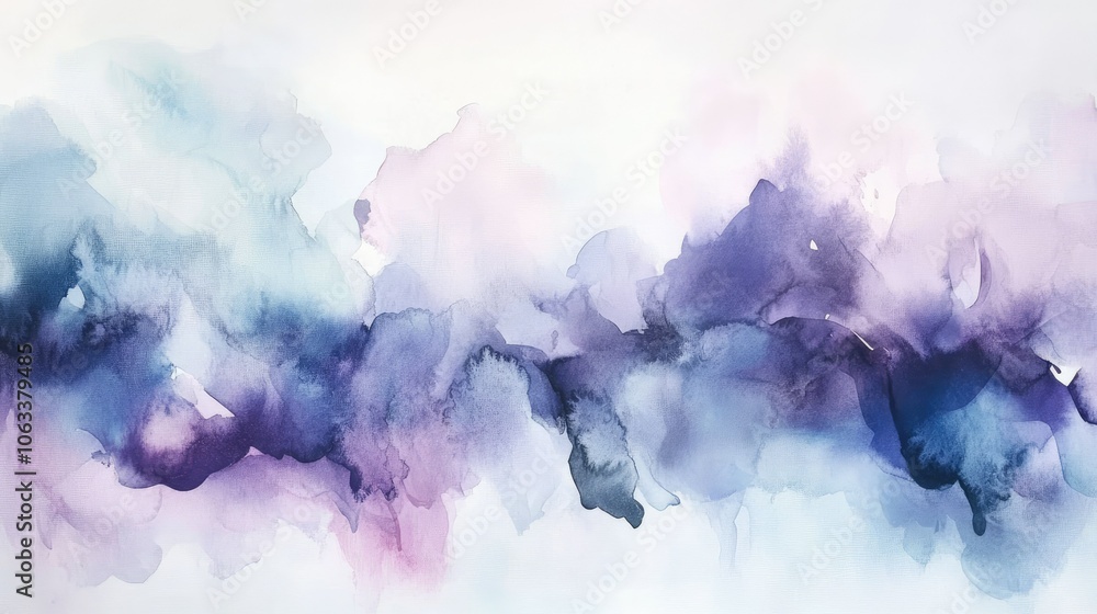 Aufkleber abstract watercolor background with soft purples and blues, blending fluidly across the canvas, crea