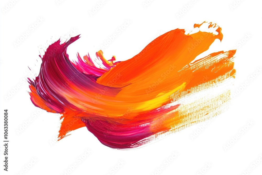 Poster close-up of a vibrant brush stroke on a white background, perfect for use in design and illustration