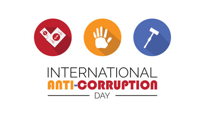 International Anti-Corruption Day is observed every year on December. People Awareness concept. background, placard, banner template Vector illustration design.