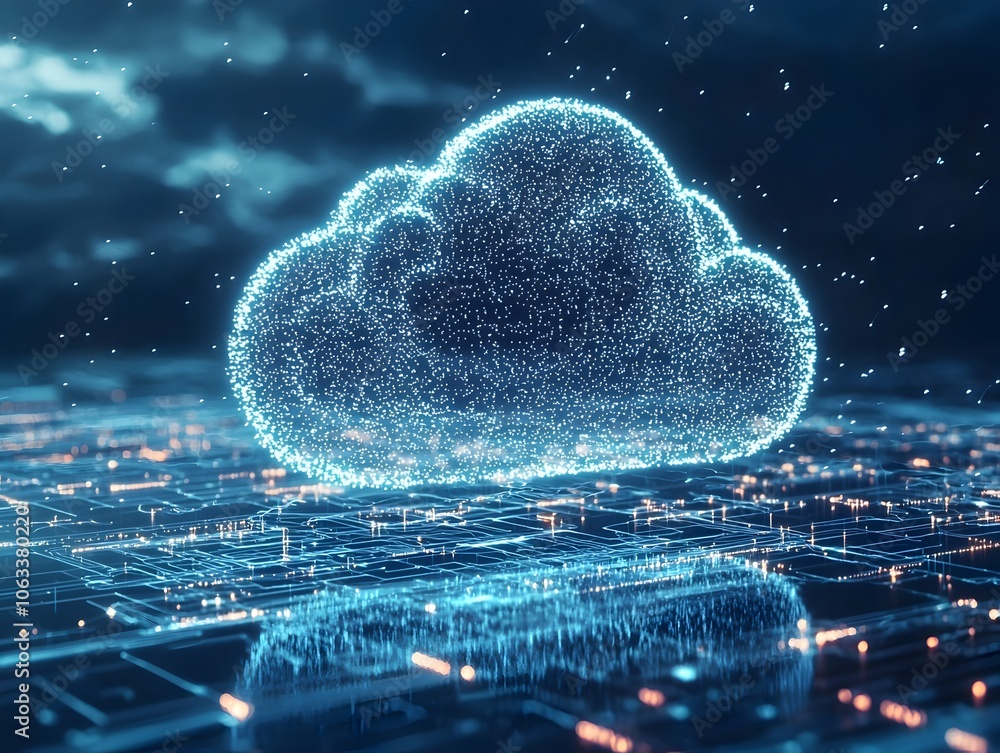 Aufkleber glowing cloud brain symbolizing cloud and cognitive computing