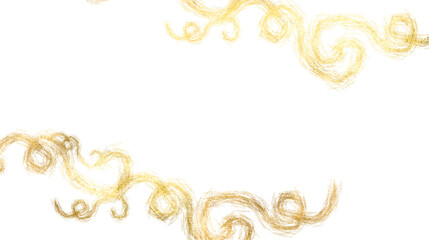 Png abstract wallpaper on white background with luxurious golden lines.Gold splatter border. Background luxury sparkling PNG.  Golden shining swirls banner for holiday, card, invitation design.