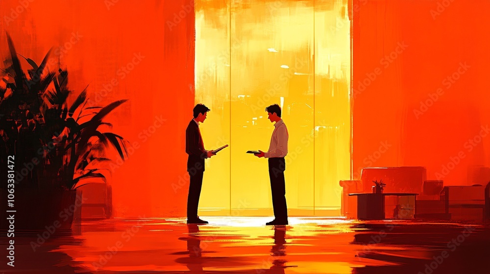 Aufkleber Family member assisting a senior in organizing their daily routine, providing emotional support in a warm and secure home setting with empty space for text
