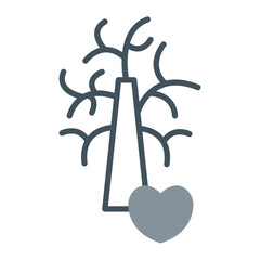 hug Tree Vector Icon Design