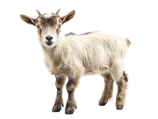 a goat standing on a white background