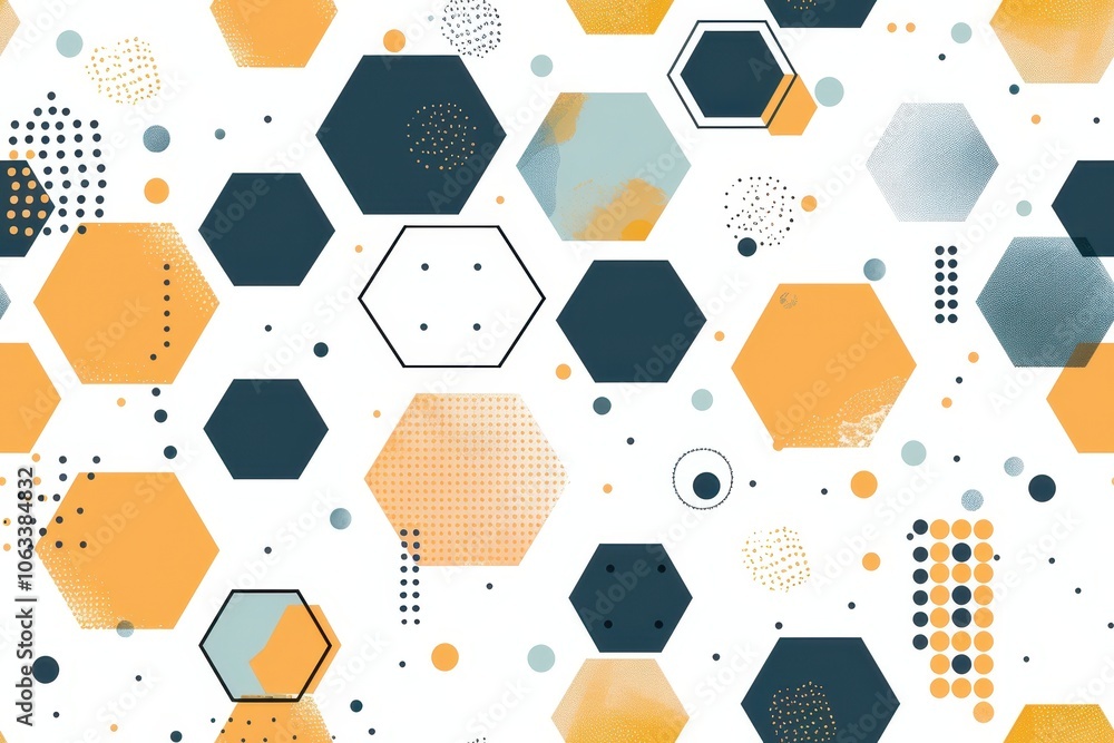 Poster minimal seamless pattern with geometric shapes