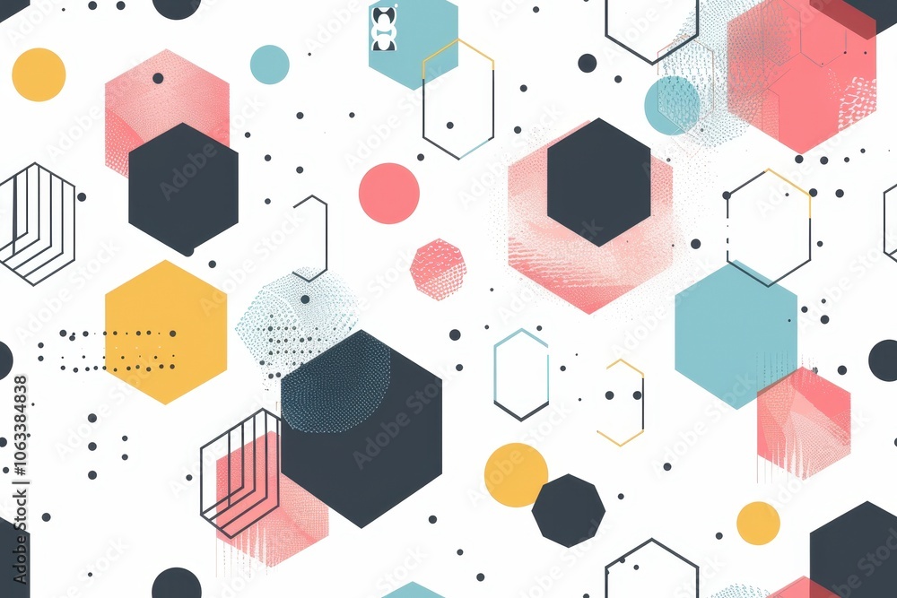 Poster clean minimalist pattern with geometric shapes