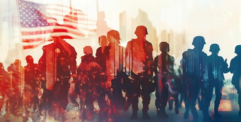 Veteran Army Military with American flag,
Patriotism,
Freedom,
Sacrifice,
Service,
Honoring veterans,
Military service,
USA,
National pride,
Courage,
Honor,
Duty,
Valor,
Tribute,
Support our troops,
