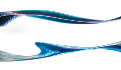 abstract blue wave, NO background, PNG