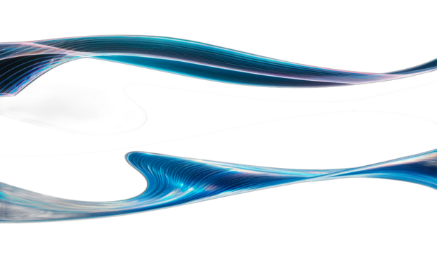 abstract blue wave, NO background, PNG