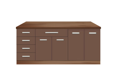 Home chest or kitchen cabinet, vector	