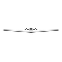 Fototapeta premium Sentinel unmanned aerial vehicle (UAV), combat drone front view, air force icon.