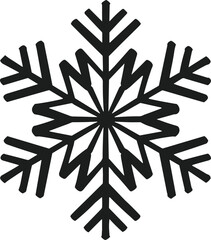 Geometric Snowflake Vector Silhouette - Elegant Winter Holiday Design Element