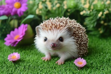 A small hedge sits atop a lush green field, offering a natural boundary and visual interest