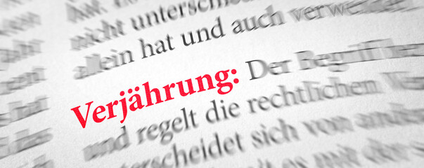 Wörterbuch mit dem Begriff Verjährung