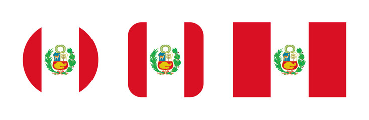 Peru flag icon set