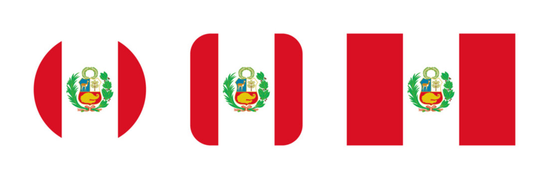 Peru flag icon set