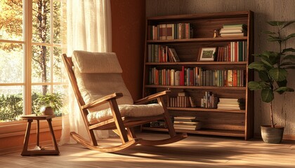 Fototapeta premium Cozy Rustic Reading Nook with Natural Light