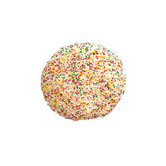 White Cake Donut with Colorful Sprinkles