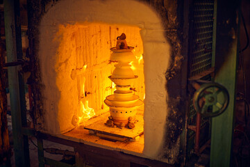 Many rustic clay in the kiln