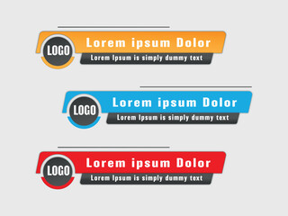 Abstract Stylish modern lower third geometric banners template set