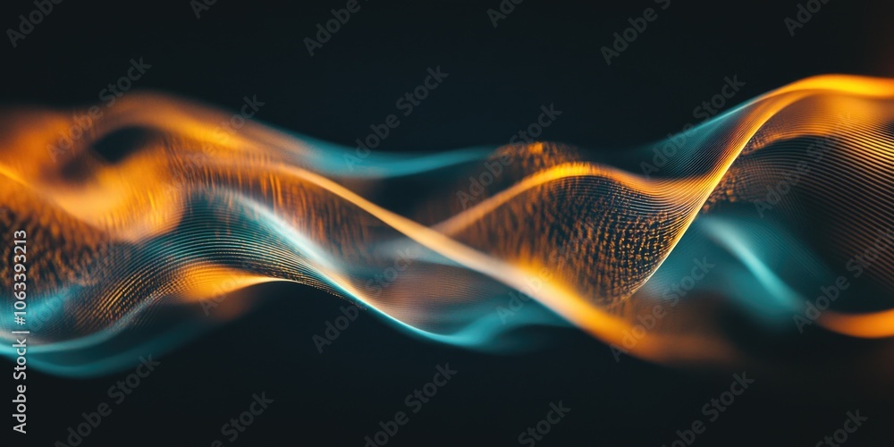 Poster a blurry image of a wave of light, suitable for use in abstract or futuristic backgrounds