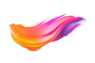 A single colorful brush stroke on a white background