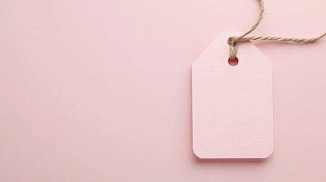 Blank Tag with String on Background