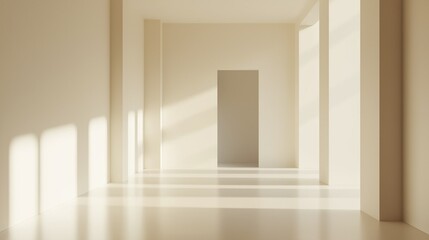 Sunlit Corridor: Minimalist Interior Design Concept 