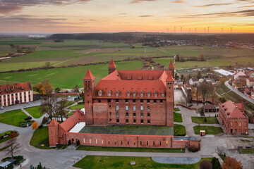 Teutonic castle in Gniew at sunset. Poland