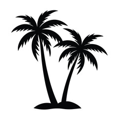 Set of Palm Trees Silhouettes Vector – Tropical Nature Illustration