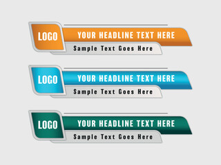 Set of infographic lower third display bar banner tv for business presentation.
