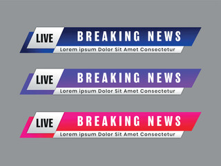 Modern broadcast news Channel lower for TV Bars Breaking news Sport Video