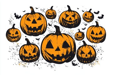 Celebrate halloween with a fun jack-o-lantern t-shirt design