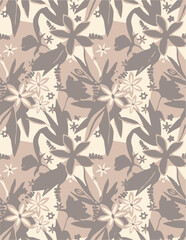 abstract, vector, monochrome, big flowers, all over textiles design, illustration digital image can be used for wrapping paper